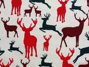 Baumwollstoff Hirsche, cremewei�