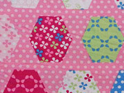 Baumwolle Patchwork Sechseck P�nktchen, rosa